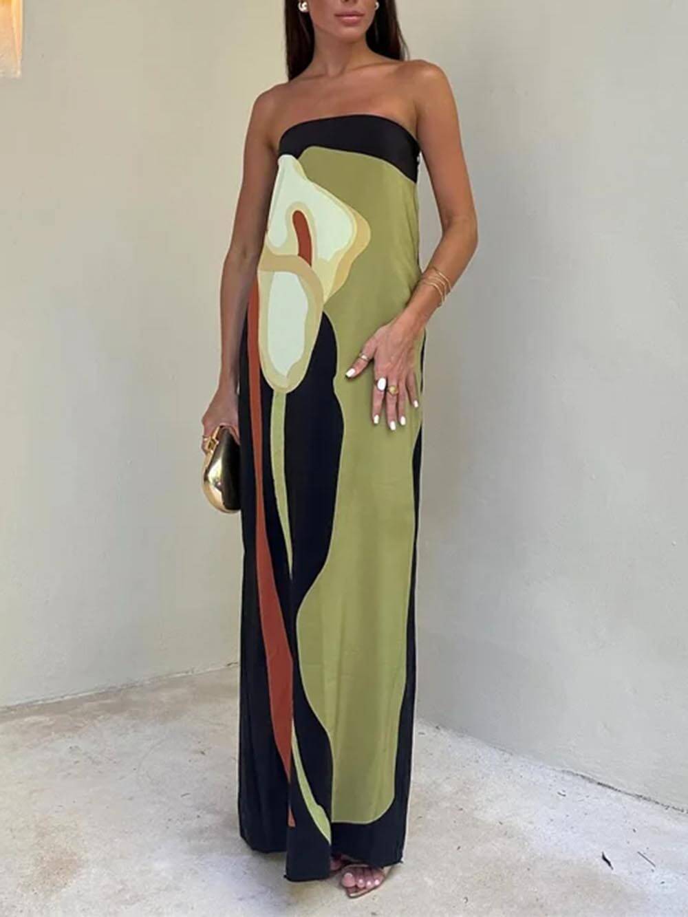 Elegant sleeveless maxi sundress for women, perfect for summer style, casual wear & vacation.