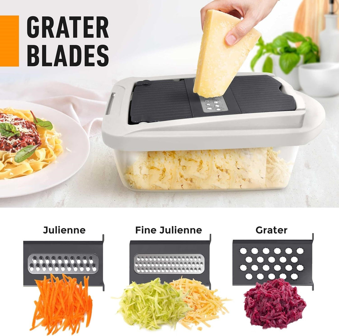 Durable 8-in-1 vegetable chopper, essential kitchen tool for slicing, dicing, and grating for healthy meals.