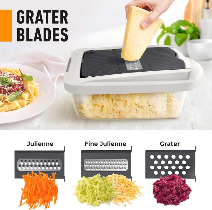 Durable 8-in-1 vegetable chopper, essential kitchen tool for slicing, dicing, and grating for healthy meals.