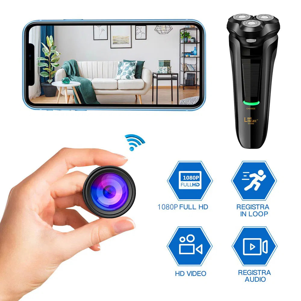 Discreet WiFi Mini Camera Razor with 1080P HD & Motion Detection