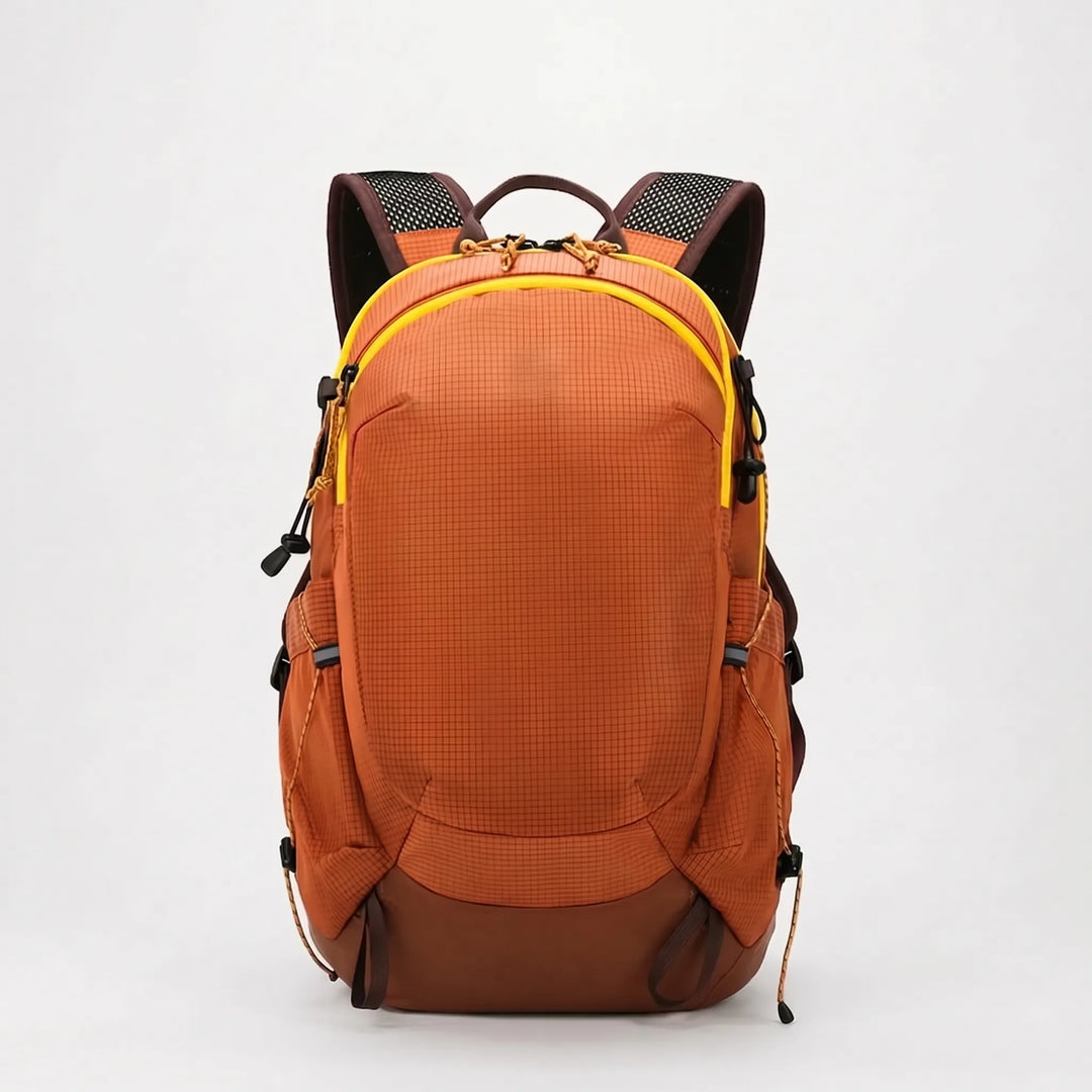 Rugged 5.3 Gallon hiking backpack for trail adventures. Durable, water-resistant nylon daypack for outdoor travel.
