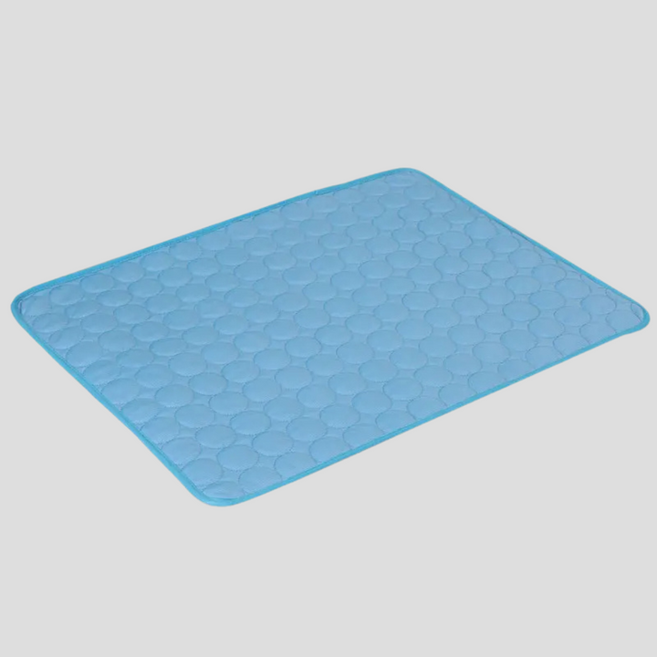 Cooling gel mat for dogs & cats, a portable pet accessory offering instant heat relief on hot summer days.