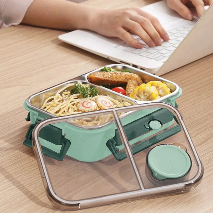 Multi-compartment insulated food container ensures warm, fresh meals for easy meal prep & convenient lunch.