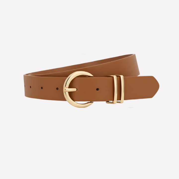 Premium faux leather adjustable women's belts, featuring sophisticated gold buckles. A stylish gift.