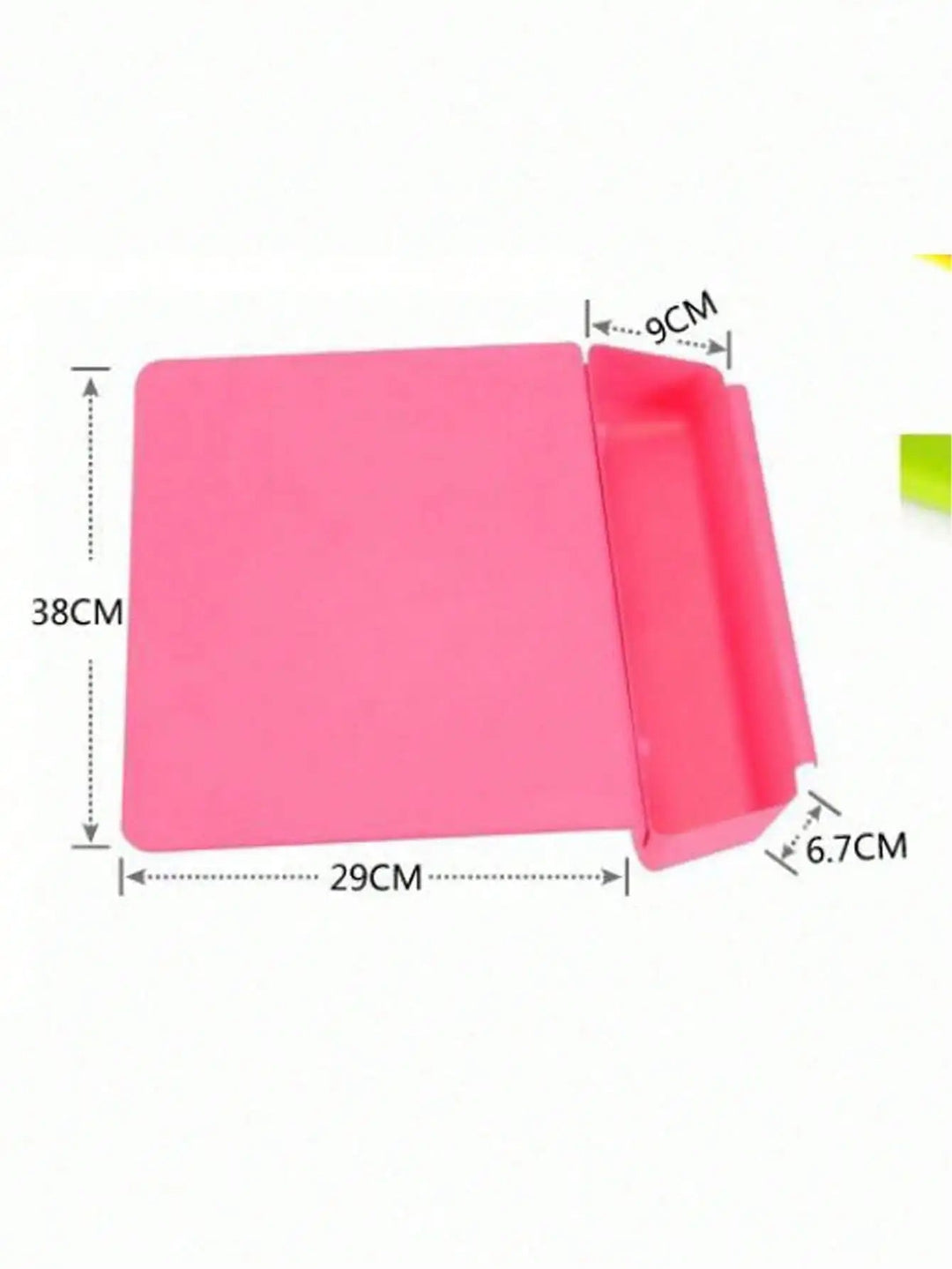 Durable plastic cutting board with integrated waste tray & food scraper. Perfect kitchen gadget for tidy food preparation.