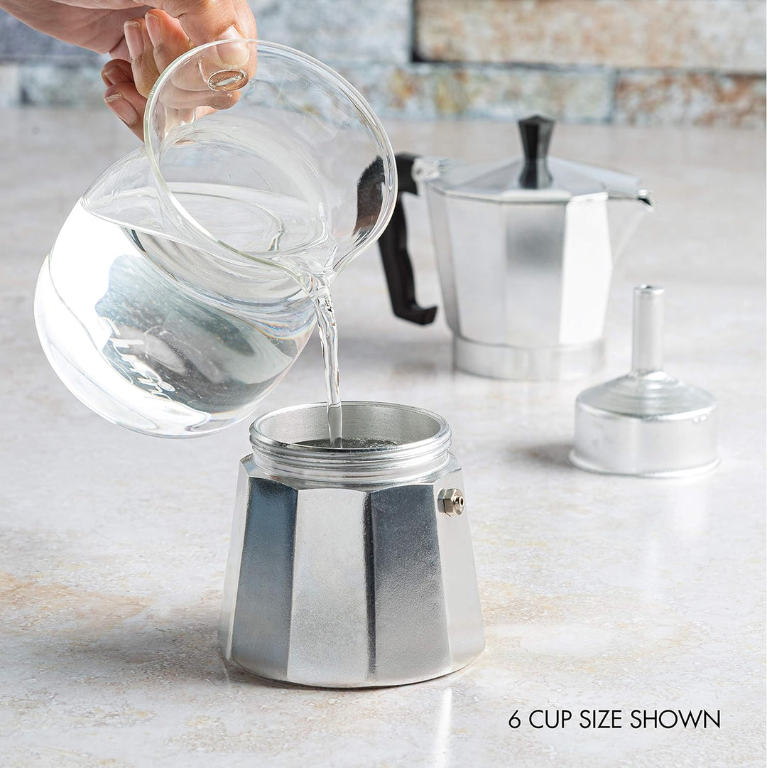 6 - Cup Aluminum Stovetop Espresso Maker - Lexians