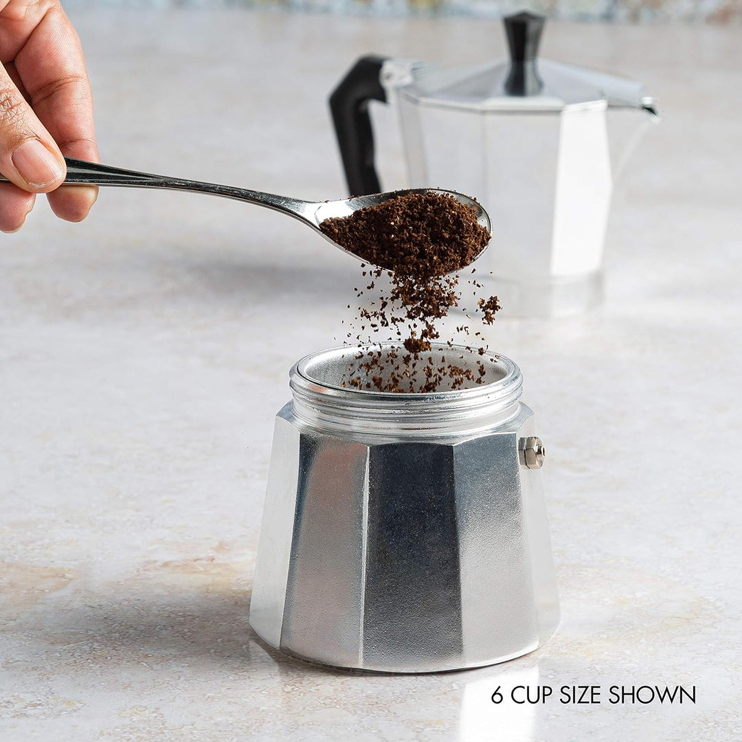 6 - Cup Aluminum Stovetop Espresso Maker - Lexians