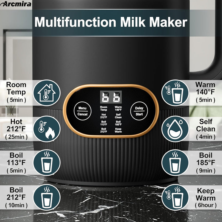 Sleek Tavvitaimp18 8-in-1 plant milk maker on a modern kitchen counter, a versatile beverage creator.
