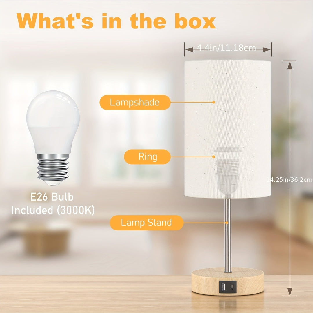 Dimmable touch control desk lamps (2-pack) with USB ports, perfect for home office or bedroom.