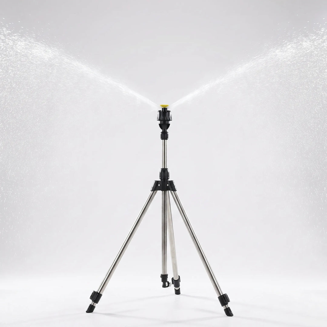 Durable adjustable tripod lawn sprinkler for efficient large yard watering, garden irrigation, and lawn care.
