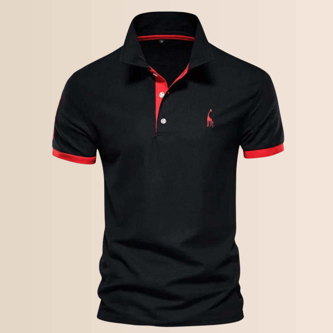 Casual men's oversized polo shirt with a modern stand collar, ideal for big & tall sizes & relaxed styling.