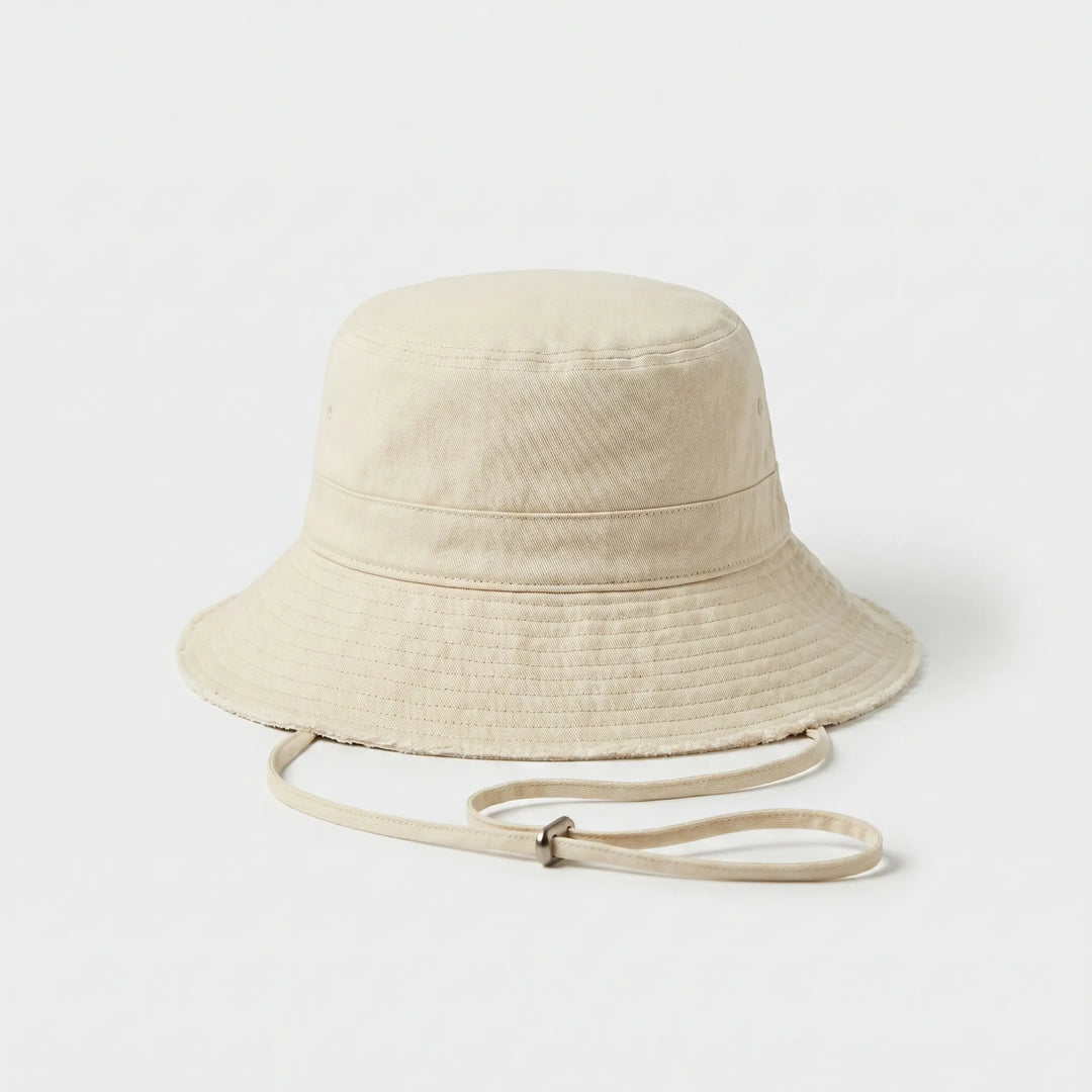 Stylish women's solid color bucket hat, great for travel, outdoor activities, or a casual summer look.