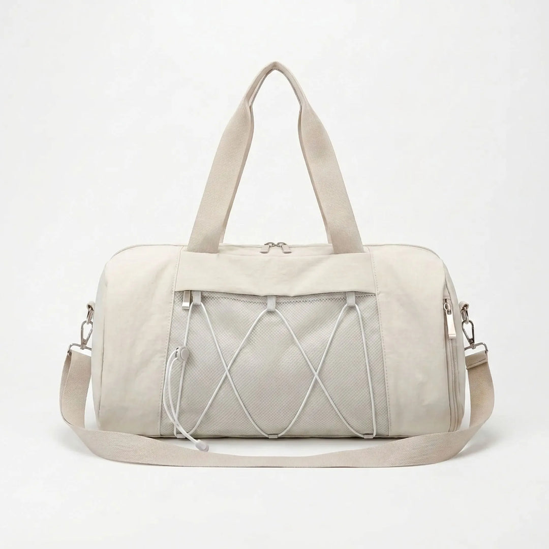 Spacious unisex gym duffel bag with separate shoe compartment, ideal for workout gear & travel.