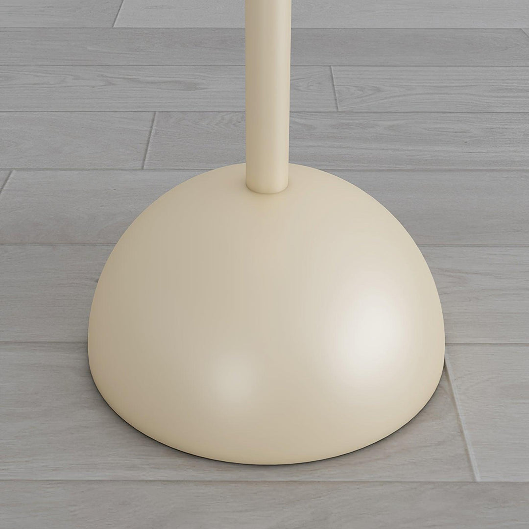 Elegant indoor red metal & glass floor lamp, ideal for modern bedroom ambiance.