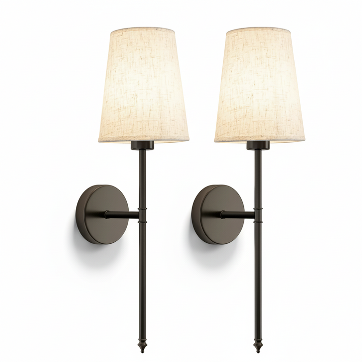 Wireless Fabric Wall Light Set with Adjustable Warm Lighting