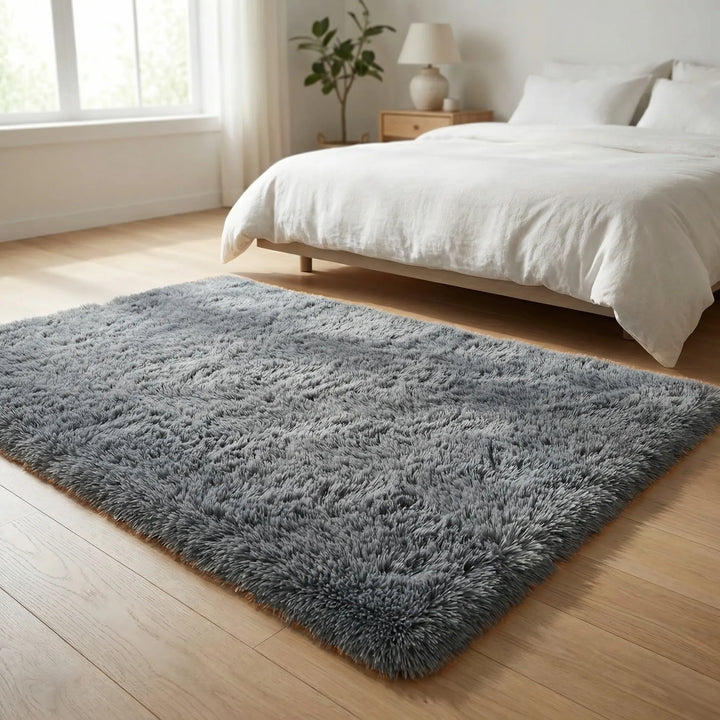 Plush non-slip rectangular low pile area rug with elegant wave pattern. Perfect for home decor & entryways.