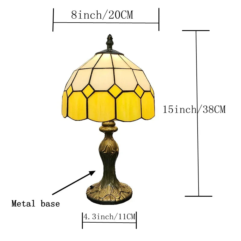 Yellow Nordic plaid lamp, a modern table light for girls' desks or bedsides. Bright room decor with ambient glow.