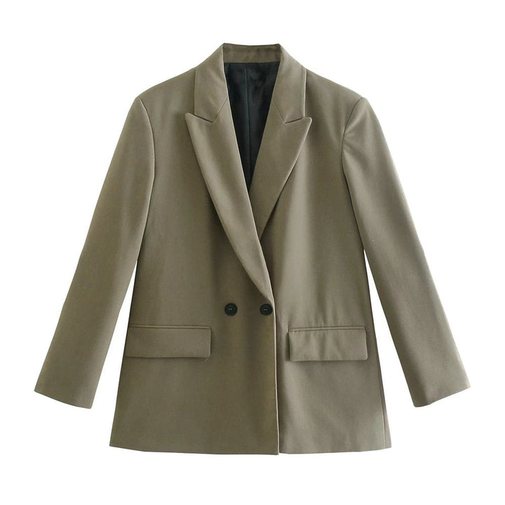 Timeless women's double-breasted jacket, offering a refined and stylish professional look.