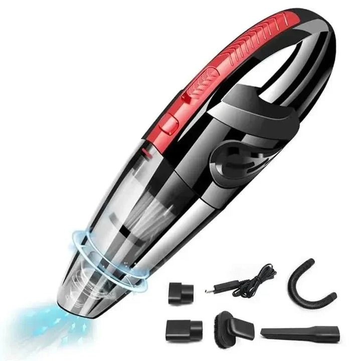 Wet dry handheld vacuum, ideal for car interiors & home spills. Cordless portable cleaner with strong suction power.