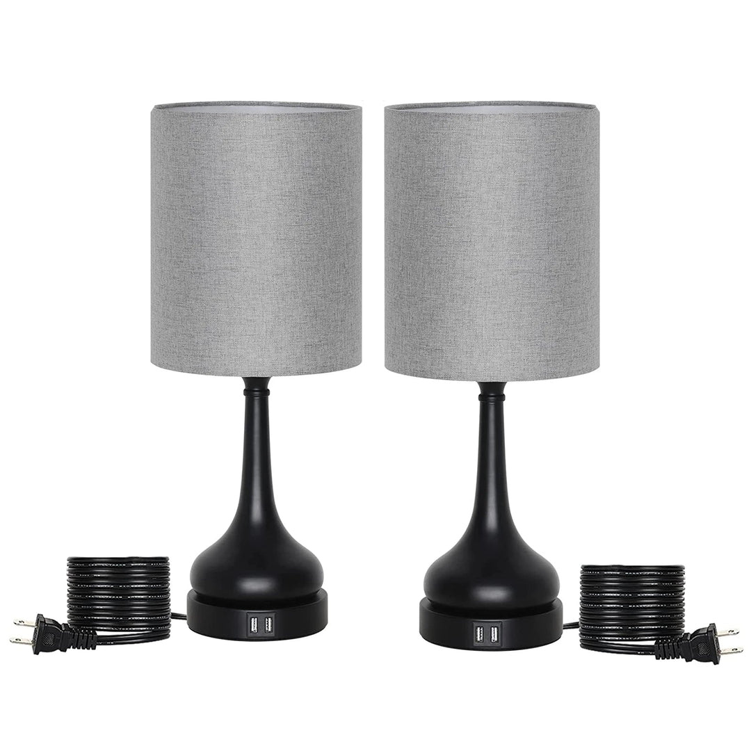 Set of 2 personalized touch-control USB lamps with custom photos & wooden bases, perfect for couples.