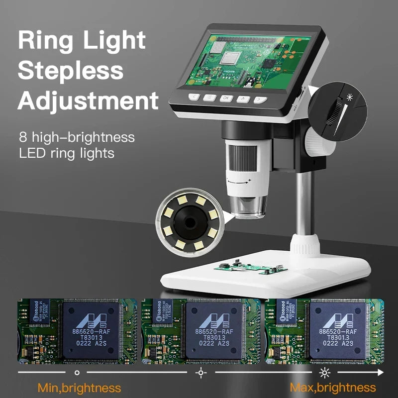 Precision USB digital microscope, a powerful magnifier for detailed work, inspection, and close-up views.
