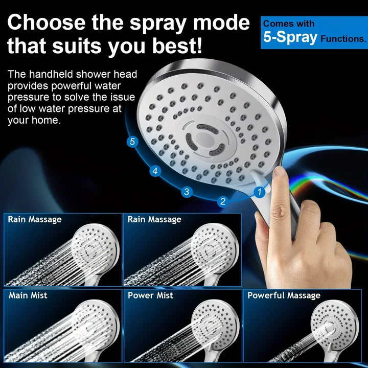 Modern 10-inch chrome concealed shower system. Wall-mounted design enhances any luxury bathroom update.