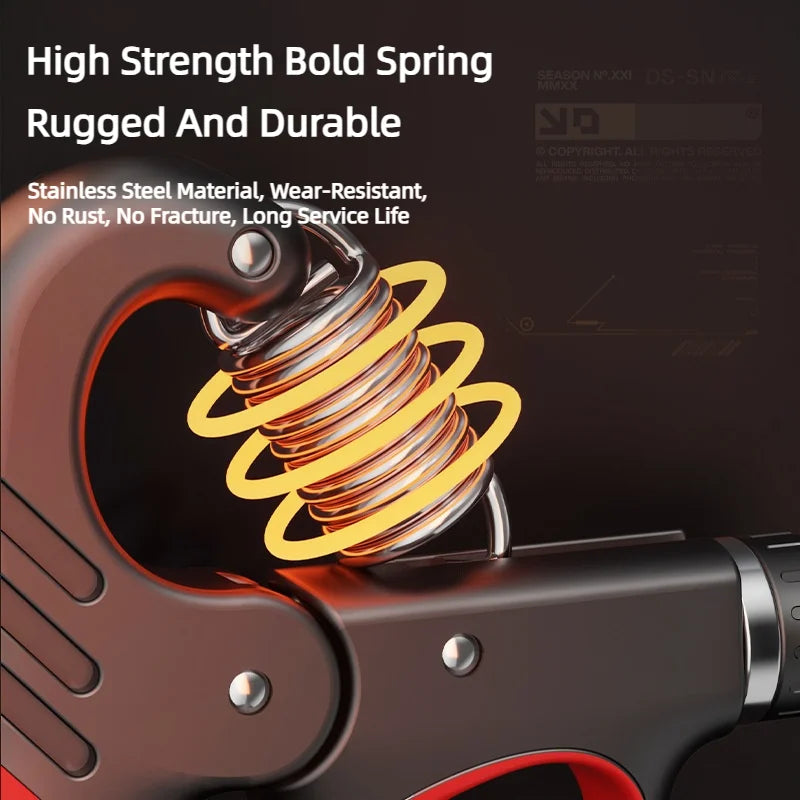Unisex digital grip strengthener. Adjustable resistance for hand, forearm, and arm strength workouts.
