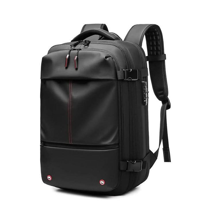 Unisex compressible laptop backpack for smart travel, ideal for daily commute, work, and flights.
