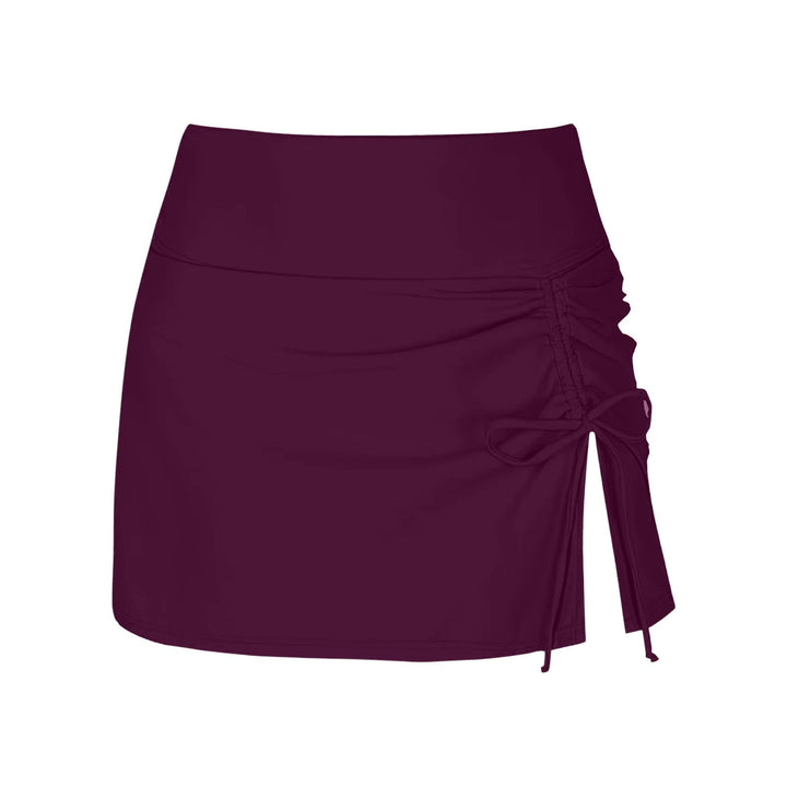 Women's swimwear: high-waist ruched swim skirt. Ideal beachwear for a comfortable and stylish summer.