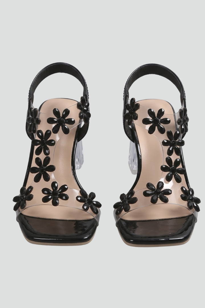 Elegant women's block heel sandals with cushioned insole for comfortable party wear and summer style.