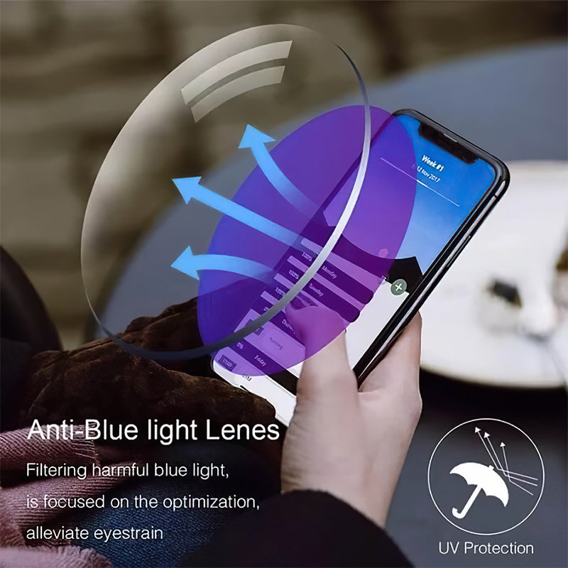 Vision aid unisex multifocal reading glasses with anti-blue light for clear sight.