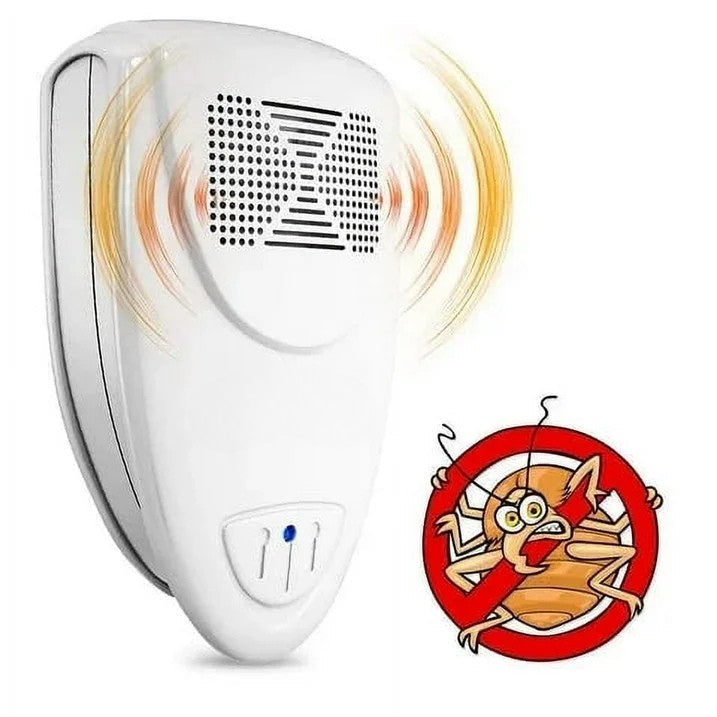 "Compact ultrasonic bed bug repellent device, chemical-free, easy plug-in, effective in 48 hours; safe for kids and pets."