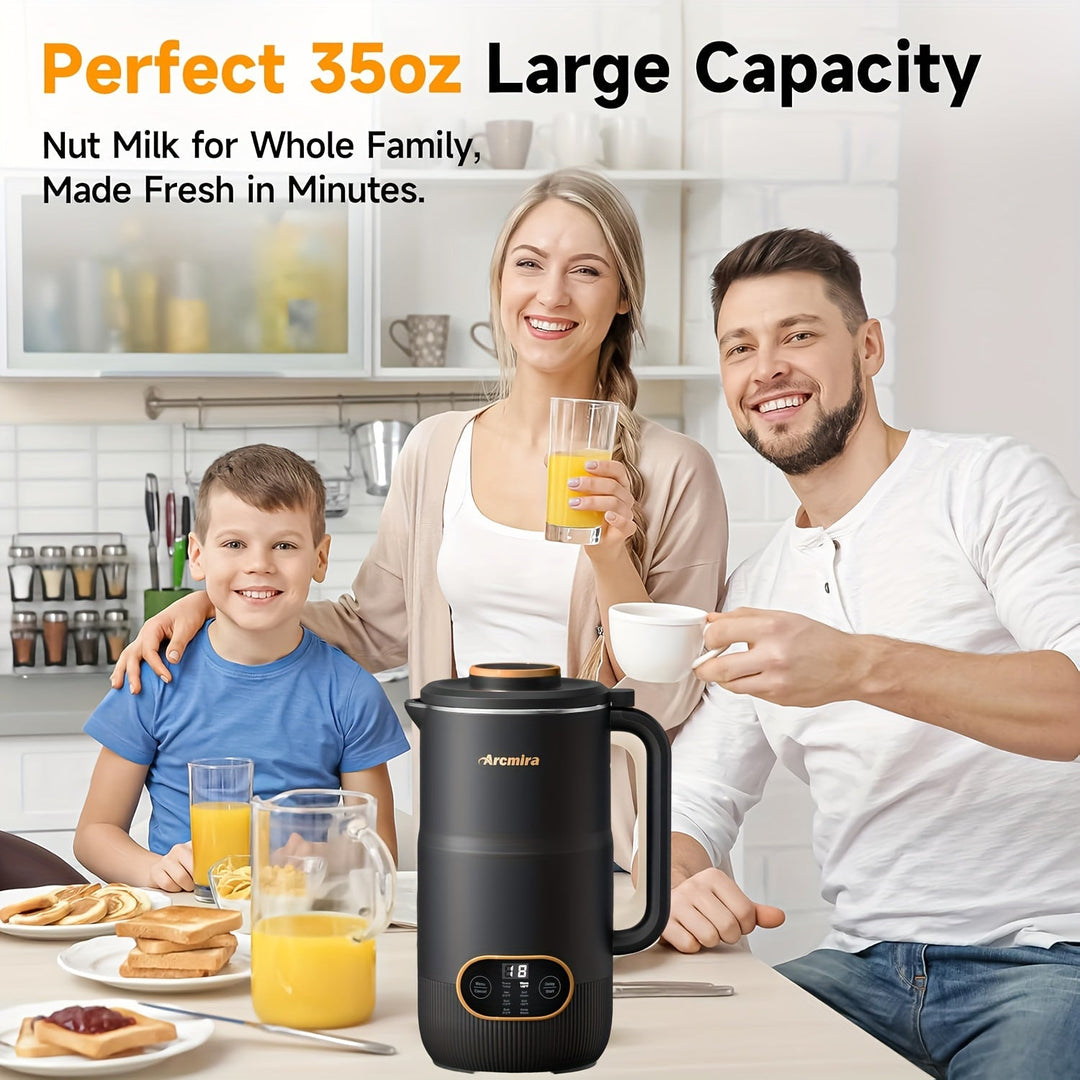 Enjoy creamy, homemade almond milk with the Tavvitaimp18 35oz plant milk machine, perfect for vegan diets.