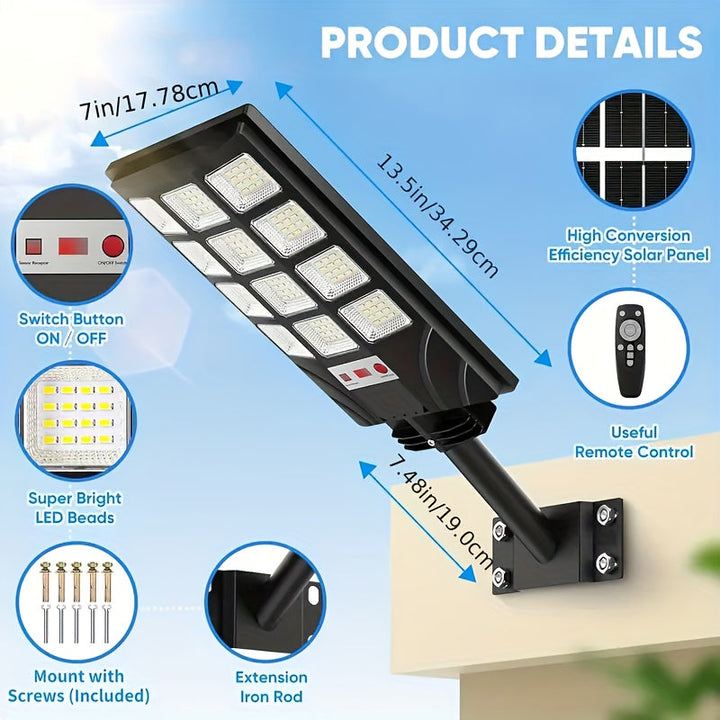 Weatherproof LED solar floodlights with motion activation, ideal for energy-efficient outdoor security.