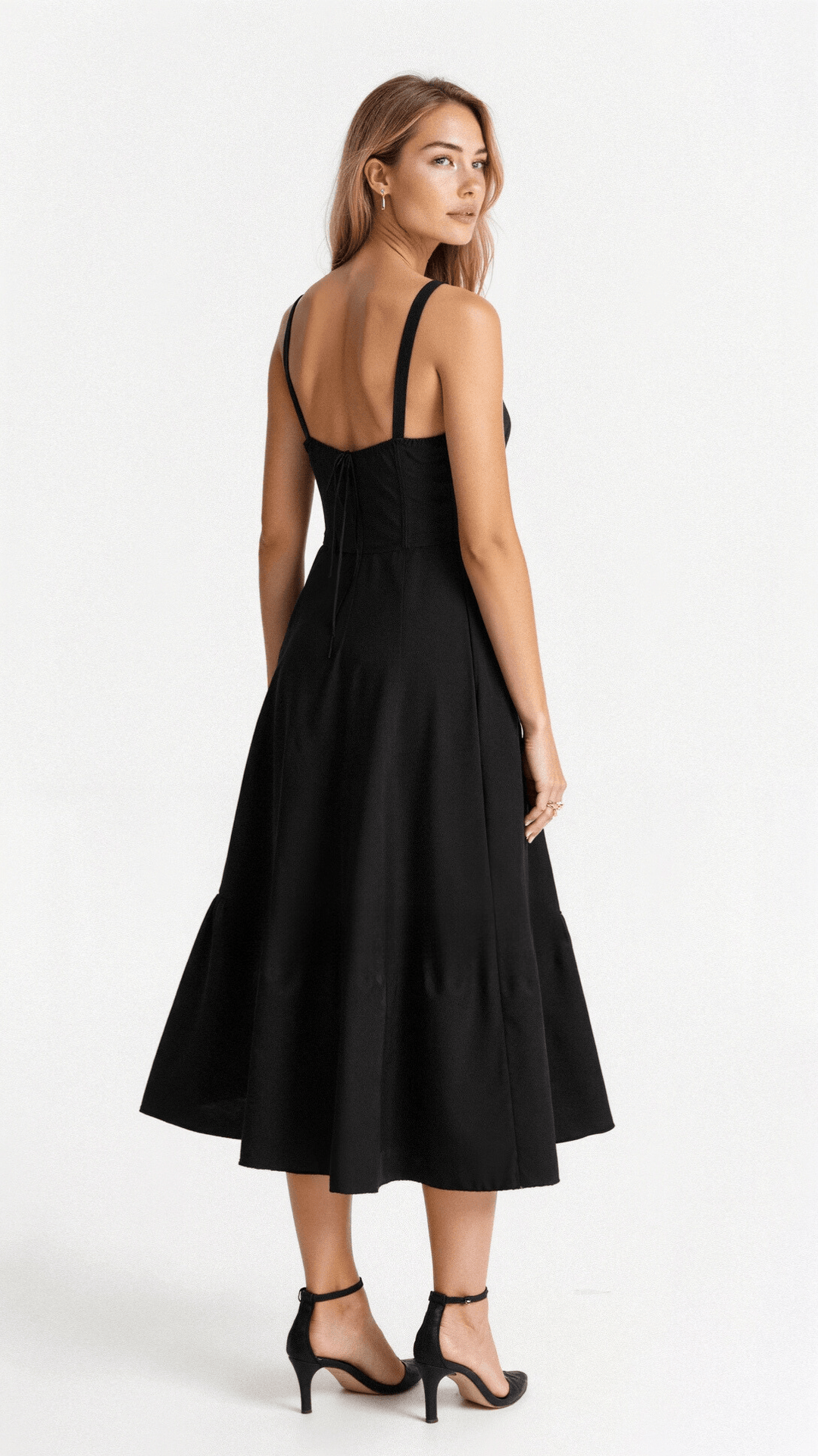 Chic women's elegant floral midi dress with a flattering corset design and a fashionable slit.