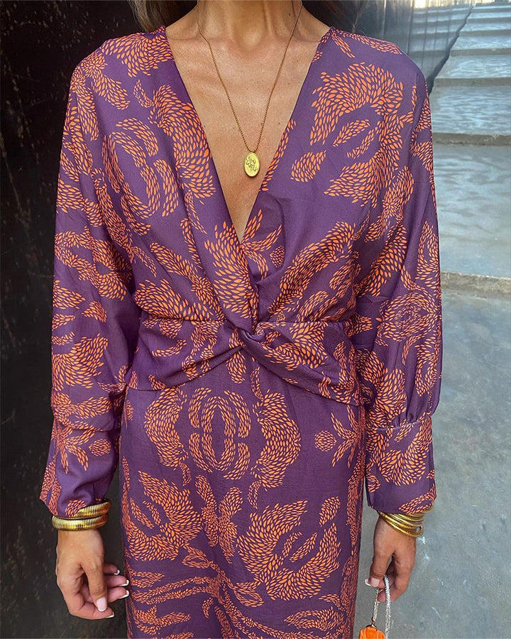 Draped knot detail maxi dress for women. Elegant, chic long formal gown for special occasion parties.