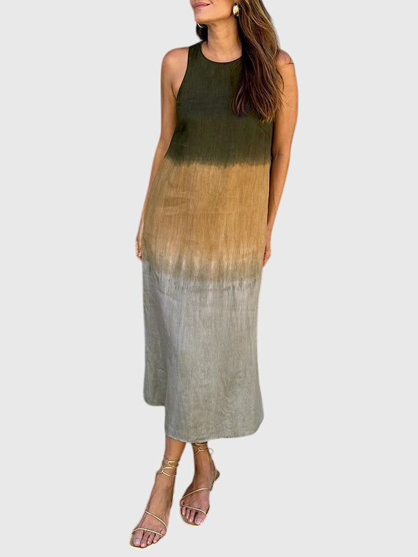 Fashionable women's midi dress with eye-catching print, a flattering and chic apparel choice.