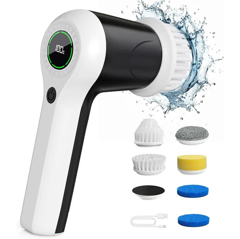Cordless electric spin scrubber for deep household cleaning, perfect for bathroom & kitchen.