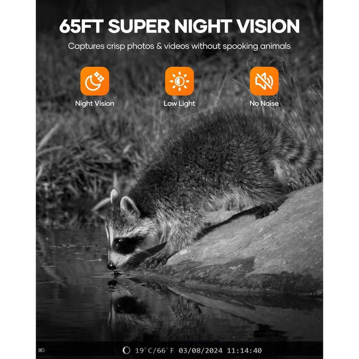 Wireless solar trail camera, 48MP night vision, app-controlled. Perfect for outdoor wildlife monitoring & hunting.