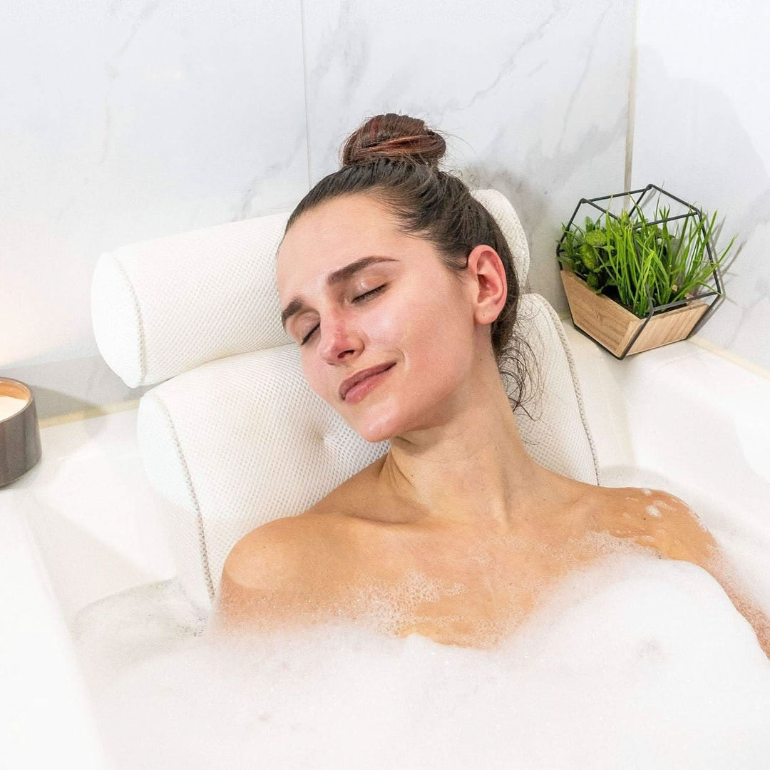 Luxurious spa bath pillow, a premium bathing accessory designed for deep relaxation and ergonomic comfort.