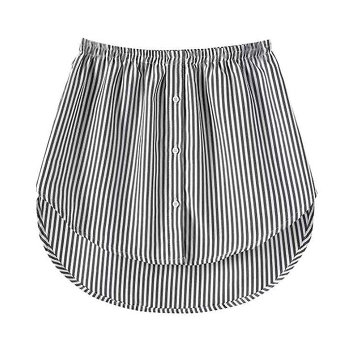 Comfortable women's elastic waist shirt extender with a stylish round hem, great for layering.