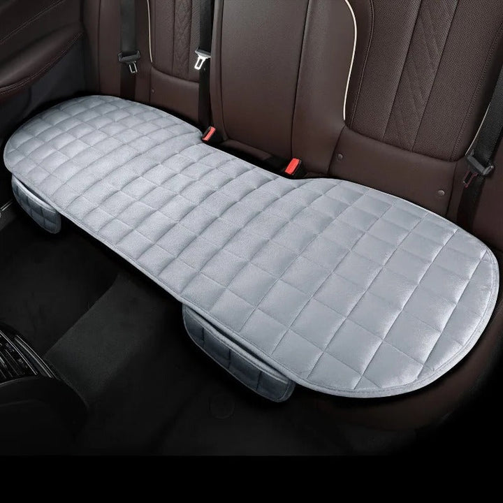 Soft cotton velvet car seat protector, full coverage backseat cushion for luxury vehicle protection.