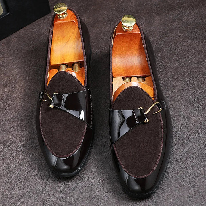 Men's luxury patent leather loafers, combining classic style with modern elegance