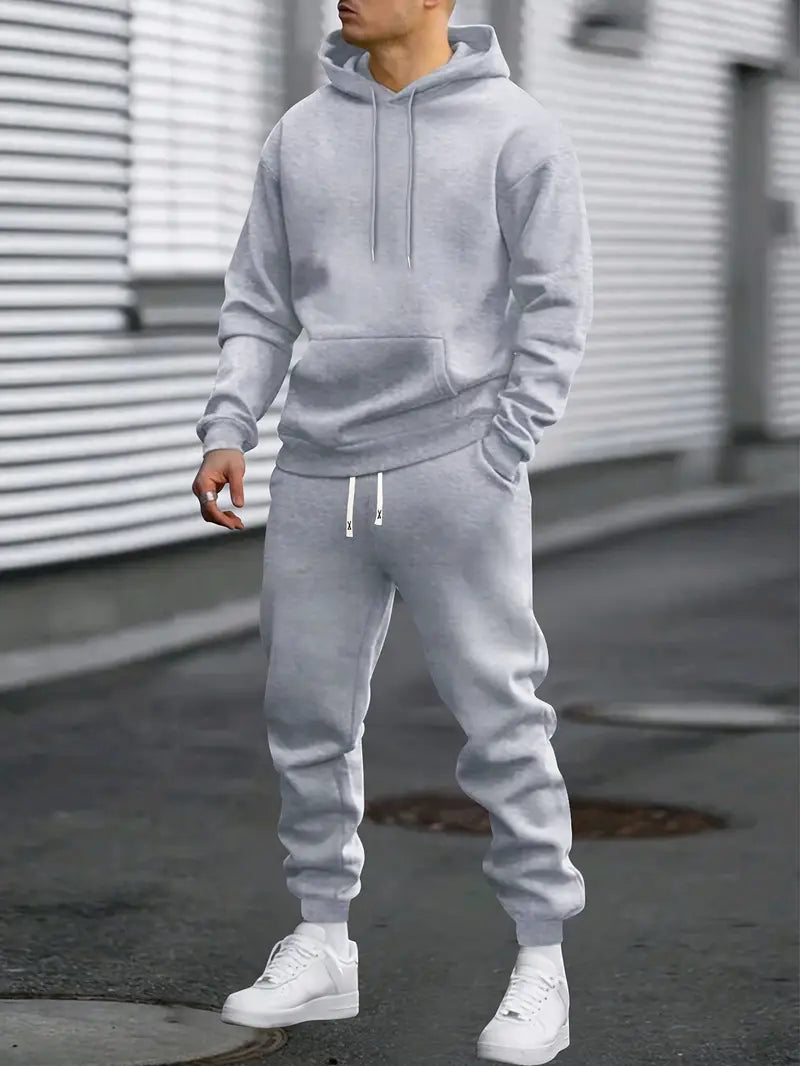 Men's casual sweater and jogger set in a stylish, comfortable two-piece loungewear.