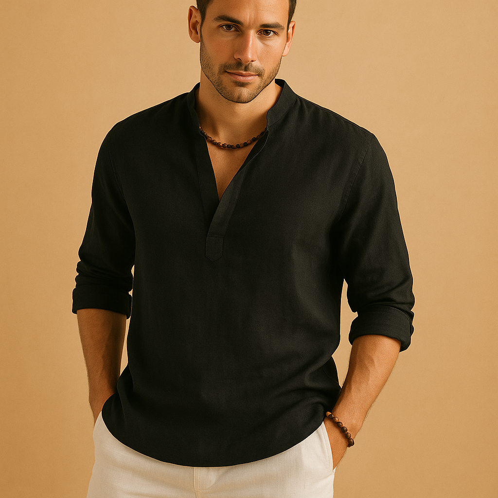 Classic men's long sleeve shirt, a timeless button-up design for both casual and formal wear.