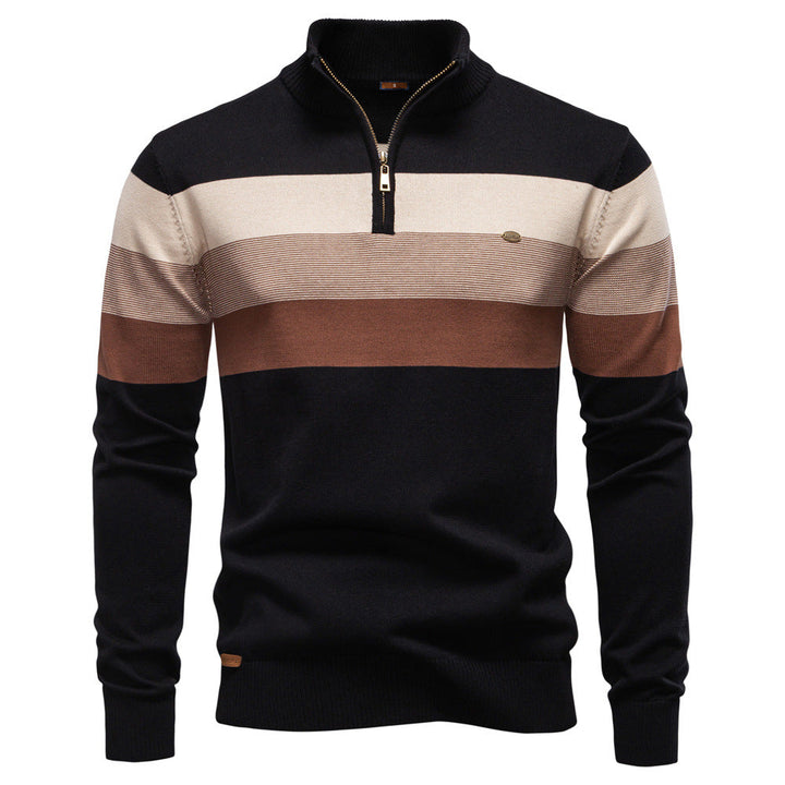 Classic men's colorblock half-zip pullover, a timeless addition to any wardrobe