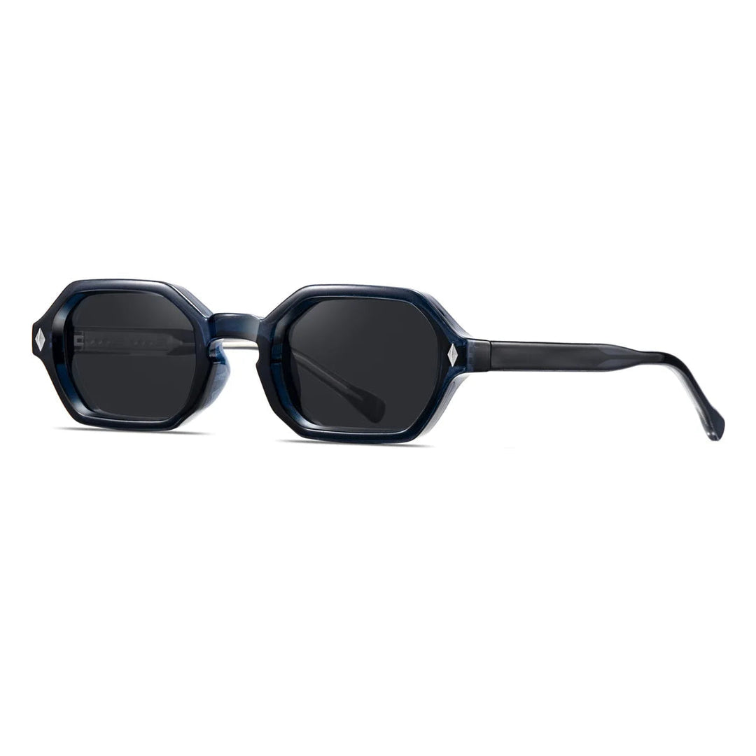 Fashionable men's UV protection sunglasses with unique geometric octagonal frames; a unisex accessory.