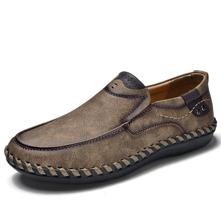 Side profile of men's black leather shoes, perfect for professional or casual settings