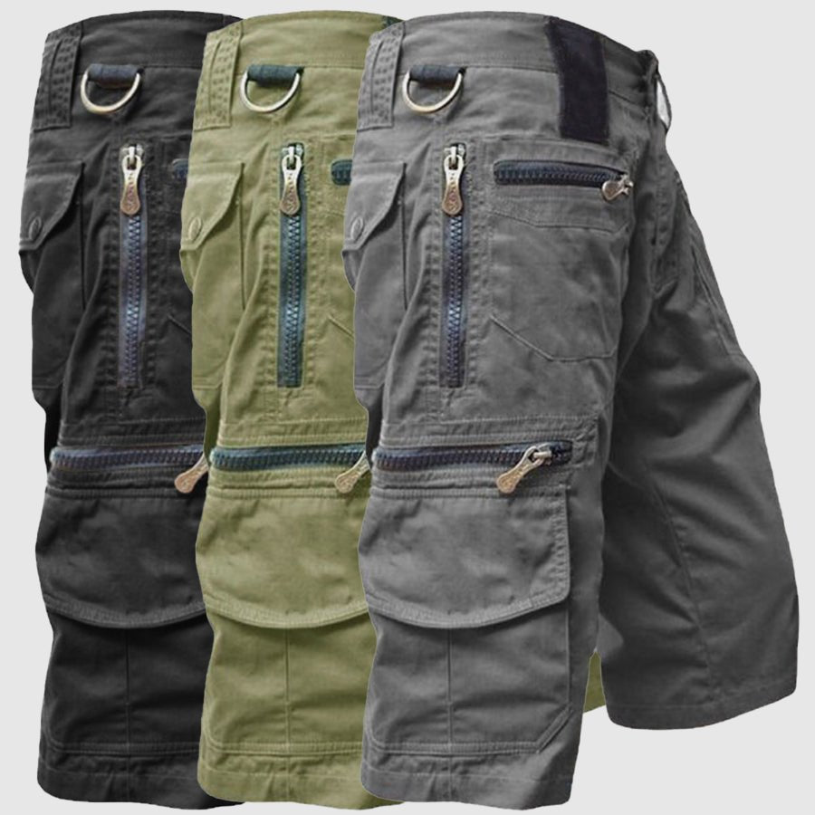 Men's Cotton Multi - Pocket Scout Shorts with Zipper Fly - Lexians