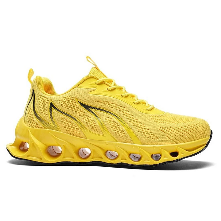 Men's orthopedic walking and running shoes with arch support, featuring a wide round toe and slip-resistant outsole.